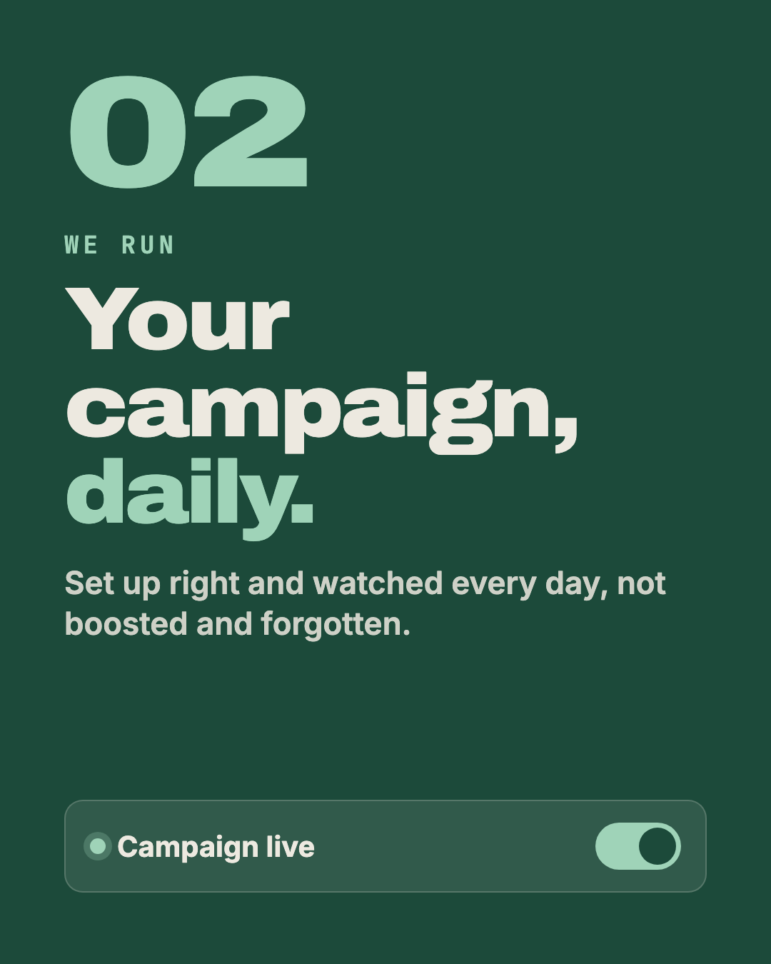 We run your campaign daily